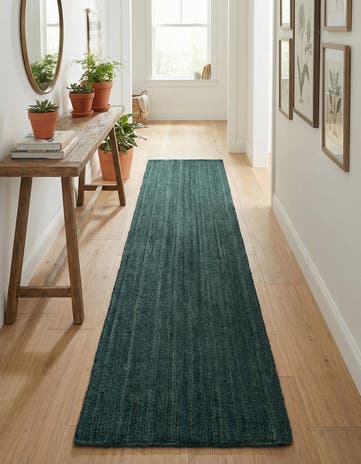 2' 7 x 12' Handmade Braided Jute Runner Rug