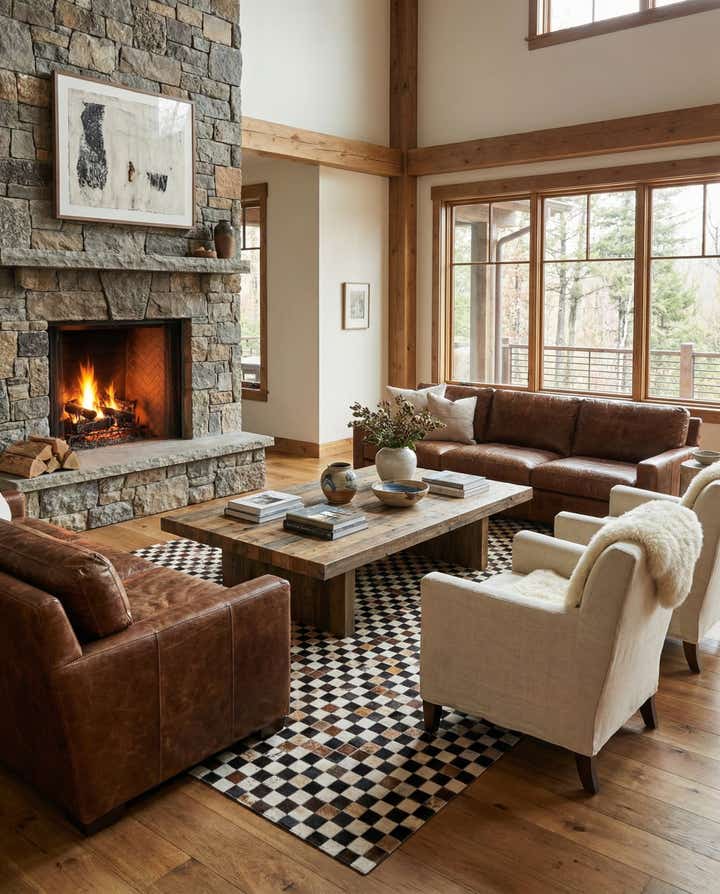 5' 4 x 7' 6 Cowhide Stocks Rug