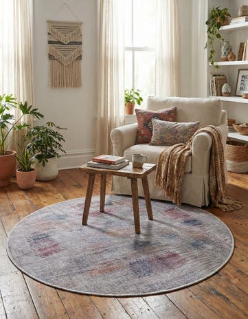 Sandy and Ivory Washable Sisu Round Rug