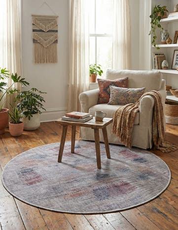 Sandy and Ivory Washable Sisu Round Rug