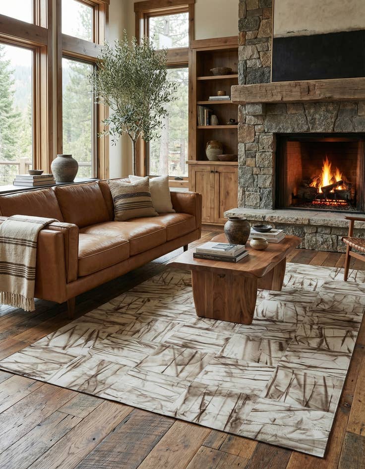 Detail image of  5' x 7' 11 Cowhide - Patchwork Rug