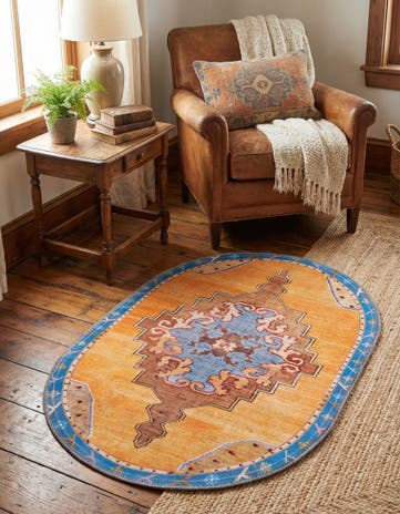 2' x 3' Washable Timeless Oval Rug
