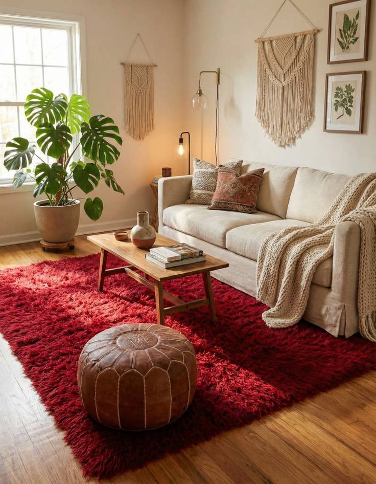 Detail image of  3' 7 x 4' 8  Hand Knotted Moroccan Wool Rug