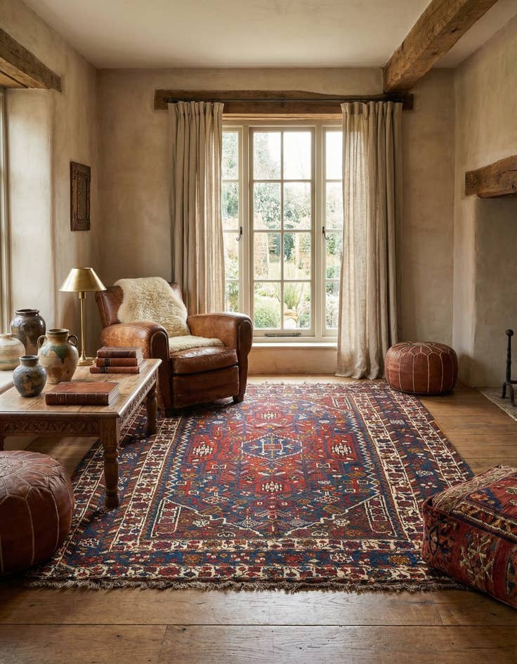 Detail image of 5' 2 x 6' 11 Ghashghai Wool Rug