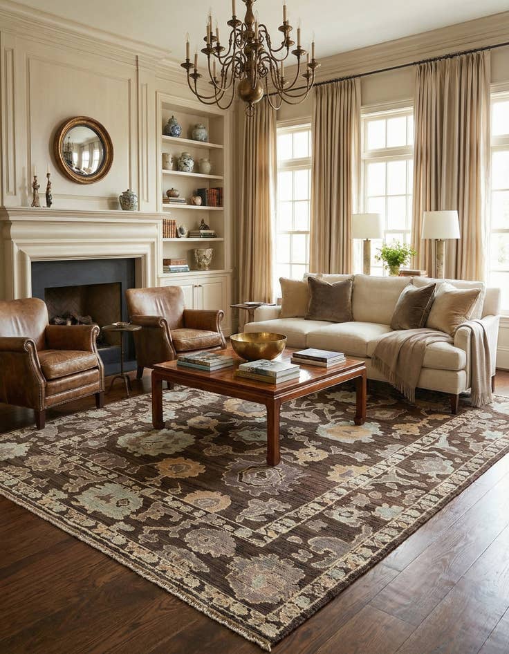 Detail image of 10' 3 x 14' 4 Hand Knotted Oushak Wool Rug