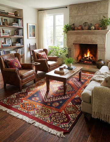 4' 2 x 6' 8 Hand Knotted Anatolian Wool Rug