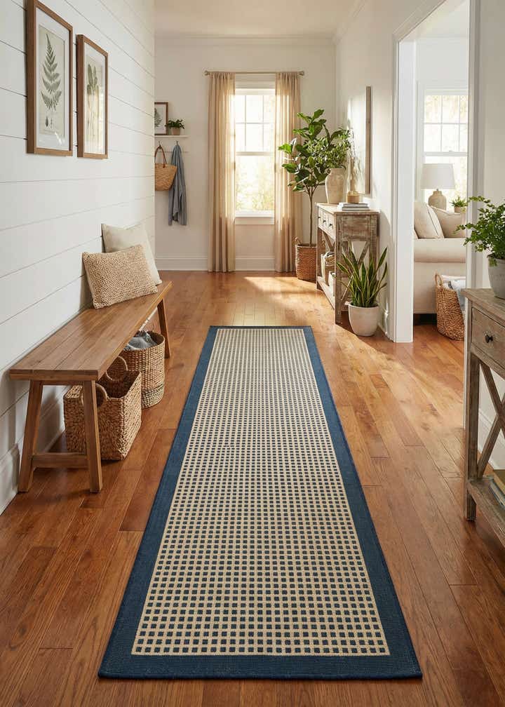 2' x 6' Easy-Clean Border Indoor / Outdoor Runner Rug