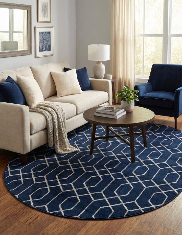 Detail image of 7' 10 x 10'  Marilyn Monroe™ Glam Trellis Oval Rug