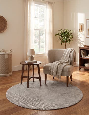 4' 1 x 4' 1 Hand Woven Jill Zarin English Manor Farmhouse Wool Round Rug