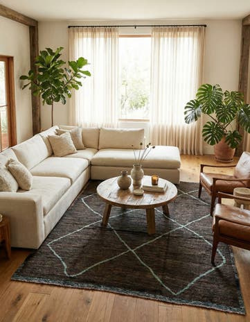 9' 1 x 11' 9 Hand Knotted Moroccan Wool Rug