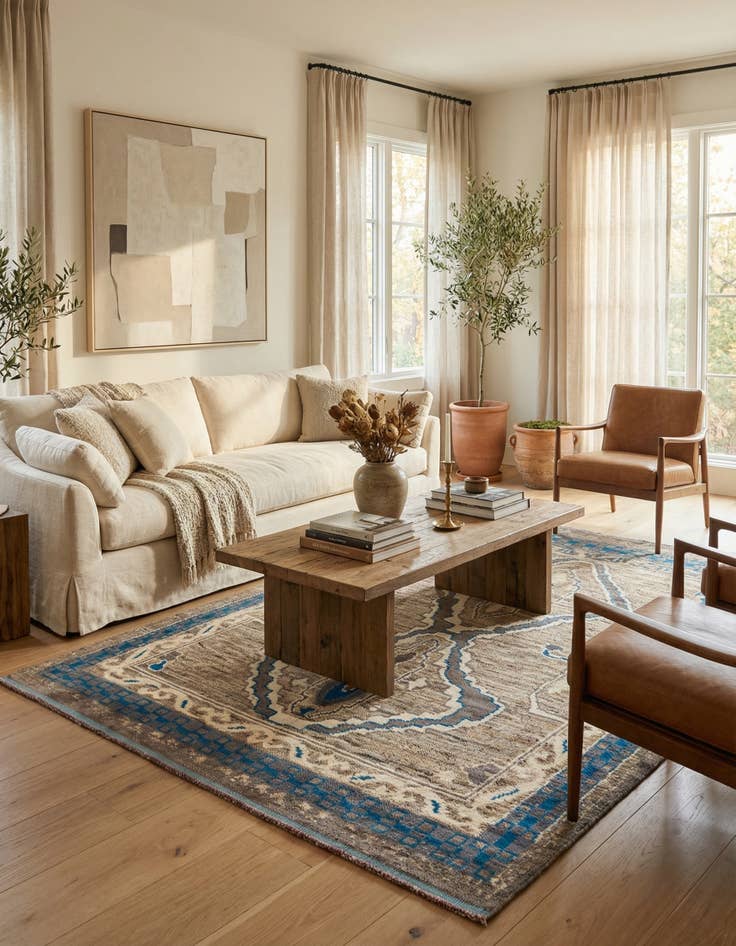 Detail image of  7' 6 x 10' 4  Hand Knotted Moroccan Wool Rug