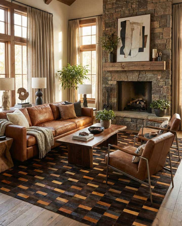 8' x 9' 10 Cowhide - Patchwork Rug