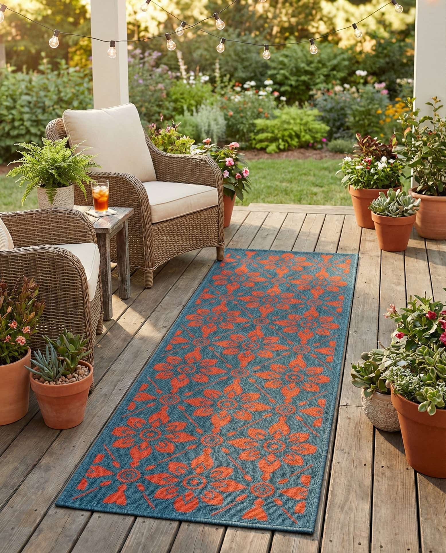 2' x 6' Easy-Clean Lattice Indoor / Outdoor Runner Rug