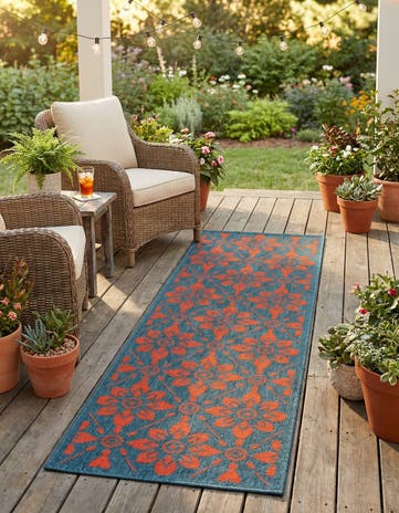 2' x 6' Easy-Clean Lattice Indoor / Outdoor Runner Rug