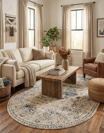 Dark Blue Eliza Oval Rug