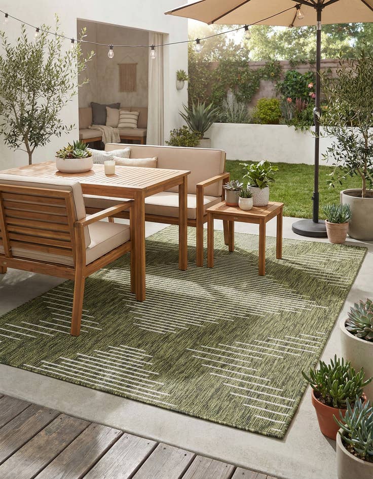 Detail image of 4' x 6'  Washable Modern Indoor / Outdoor Rug