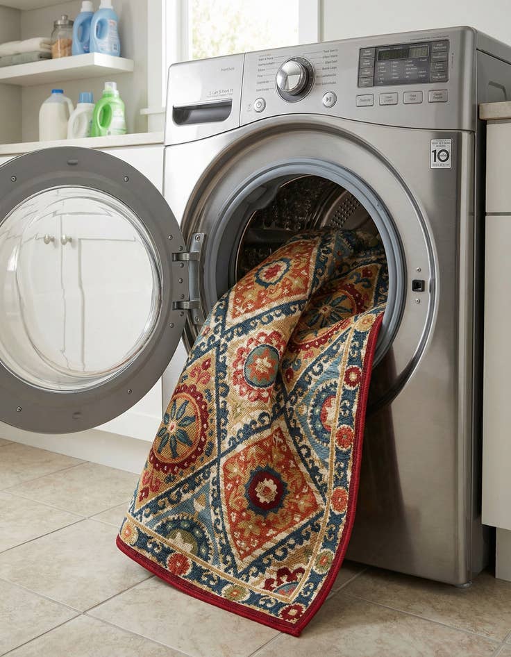 Detail image of  4' x 6'  Washable Modern Indoor / Outdoor Rug