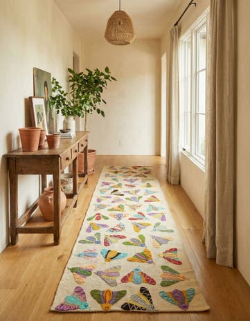 2' 8 x 9' 6 Hand Woven Kilim Suzani Wool Runner Rug