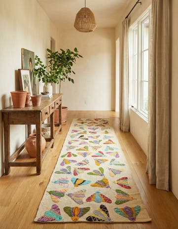 2' 8 x 9' 6 Hand Woven Kilim Suzani Wool Runner Rug