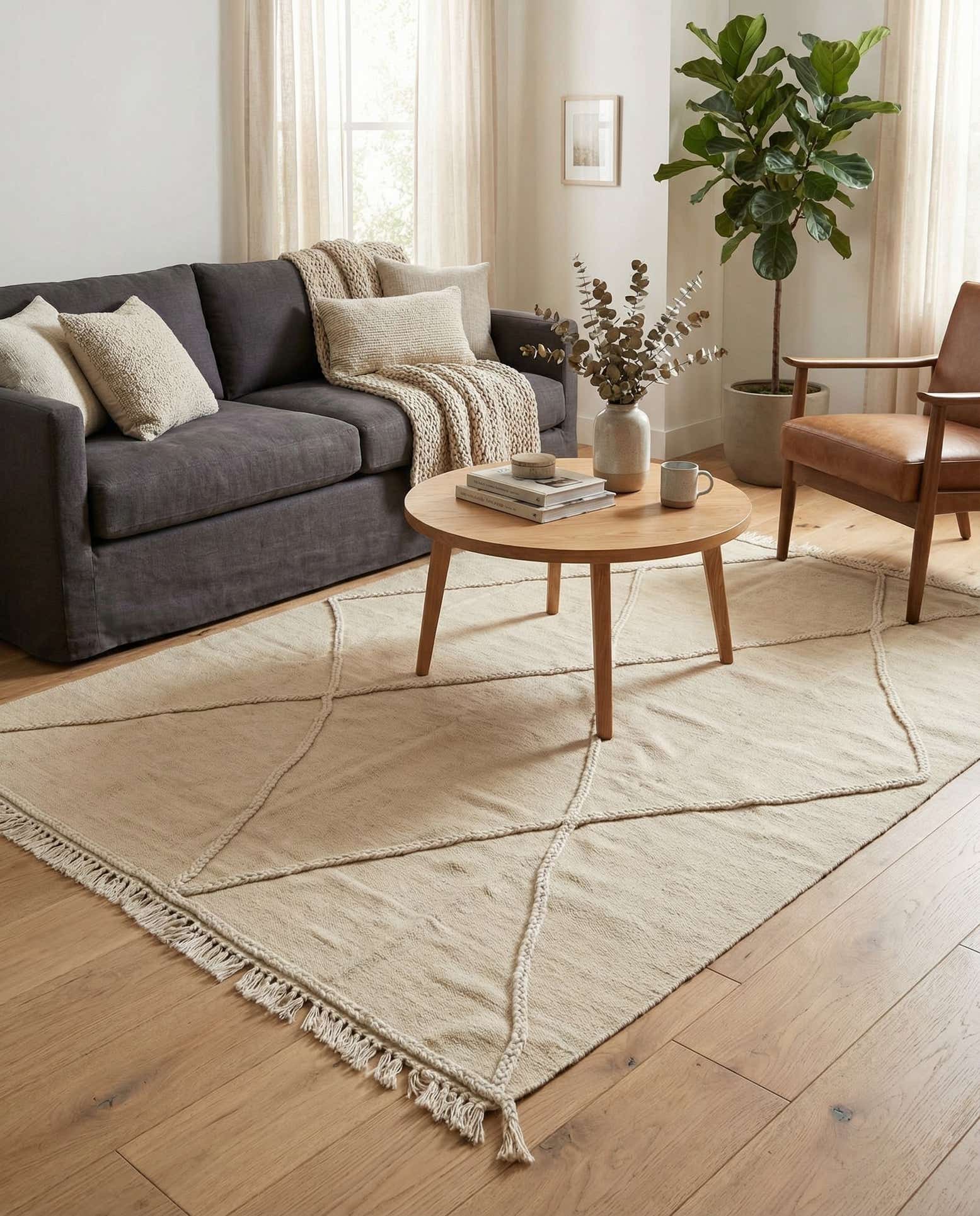 4' 8 x 6' 10 Hand Knotted Moroccan Wool Rug