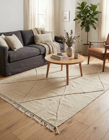 4' 8 x 6' 10 Hand Knotted Moroccan Wool Rug