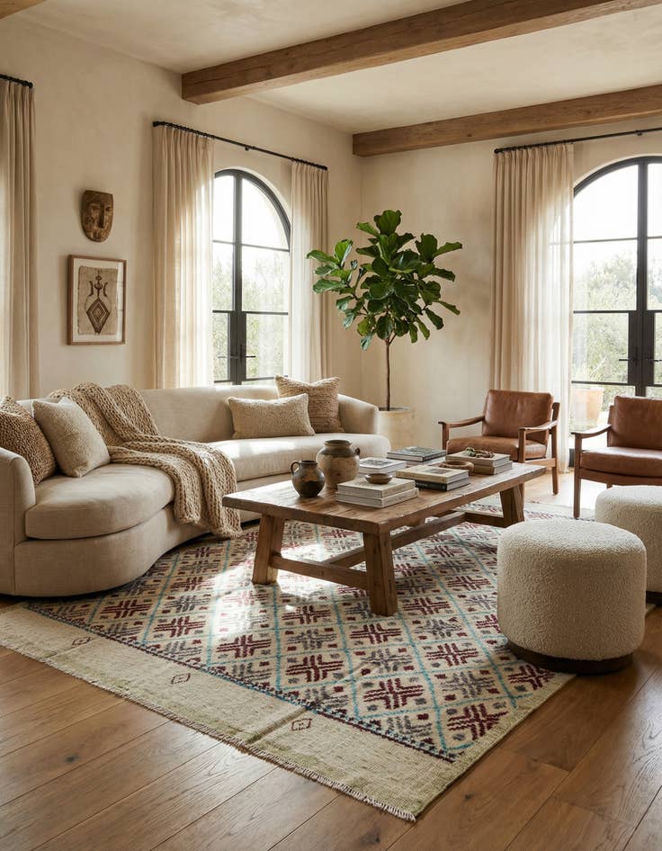 Detail image of  7' 9 x 10' 6  Hand Knotted Moroccan Wool Rug