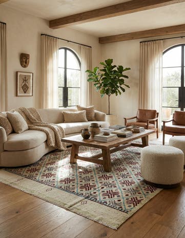 7' 9 x 10' 6 Hand Knotted Moroccan Wool Rug