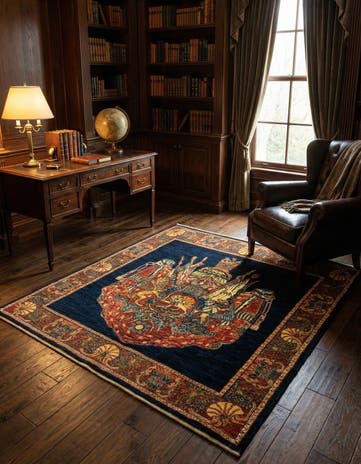 4' 2 x 4' 7 Luribaft Wool Square Rug