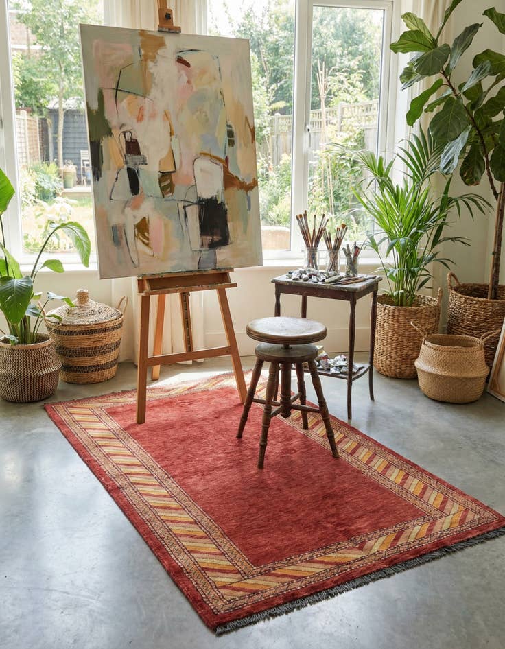 Detail image of  3' 3 x 5' 4  Hand Knotted Kashkuli Gabbeh Oriental Wool Rug