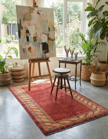 3' 3 x 5' 4 Hand Knotted Kashkuli Gabbeh Oriental Wool Rug