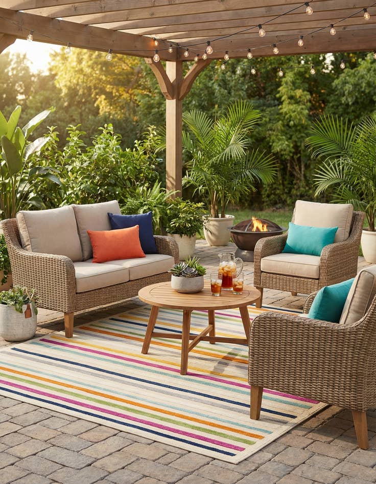 Detail image of  7' 10 x 10'  Washable Aruba Indoor / Outdoor Rug