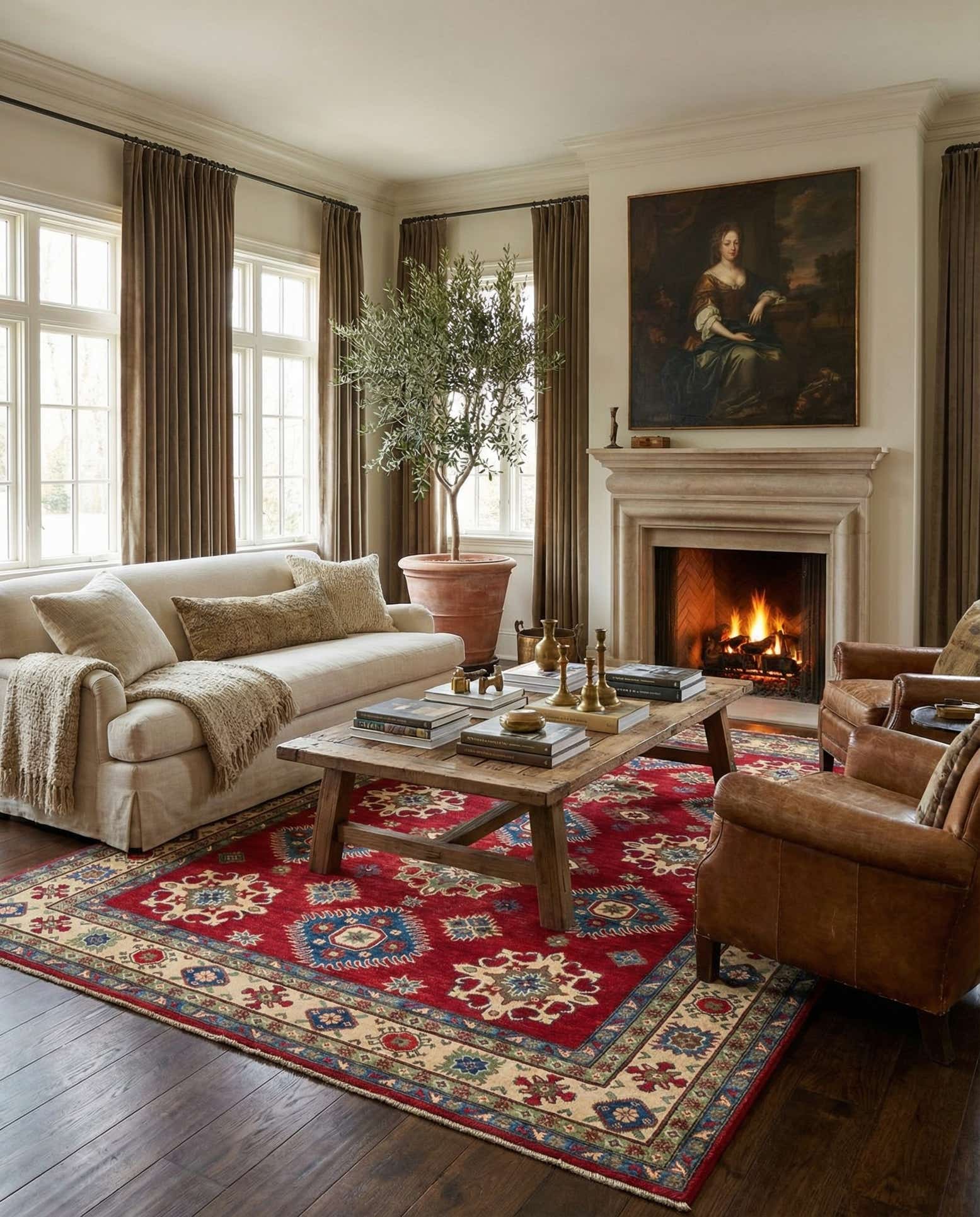 6' 7 x 9' 2 Hand Knotted Kazak Rug
