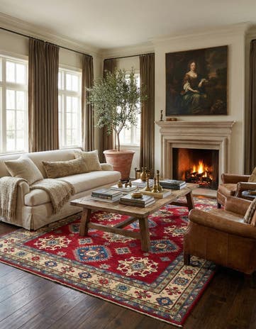 6' 7 x 9' 2 Hand Knotted Kazak Rug