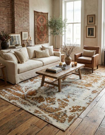 5' 9 x 9' Hand Knotted Ultra Vintage Persian Wool Rug