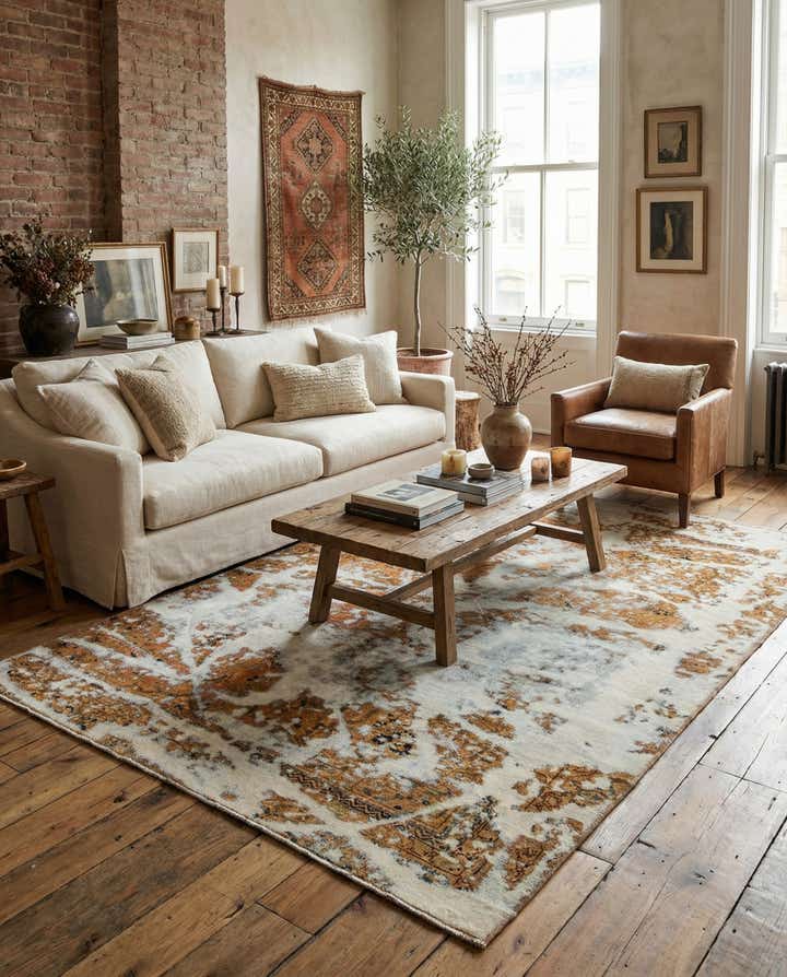 5' 9 x 9' Hand Knotted Ultra Vintage Persian Wool Rug