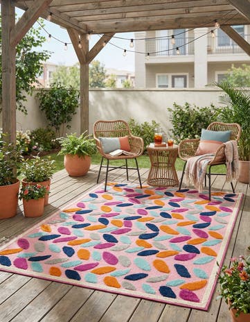 Pink Easy-Clean Aruba Indoor / Outdoor Rug
