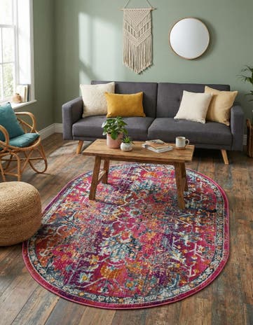 Fuchsia Budapest Oval Rug
