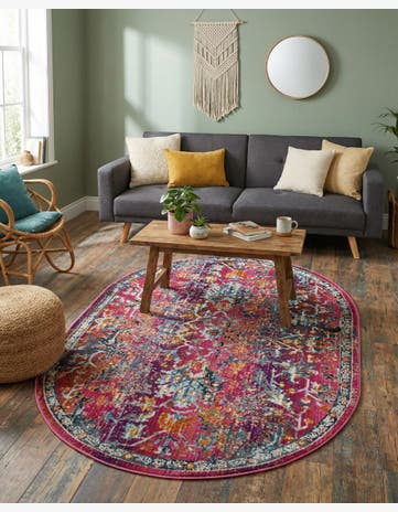 Fuchsia Budapest Oval Rug