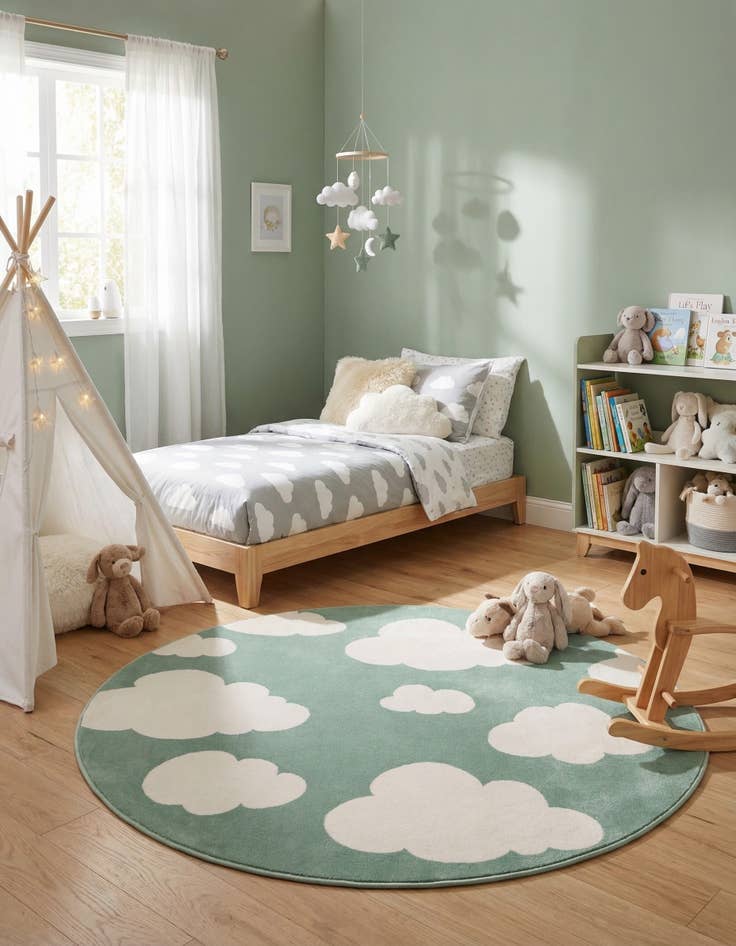 Detail image of 5' 3 x 5' 3 Whimsy Kids Round Rug