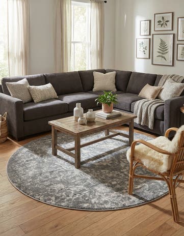 Gray Oregon Round Rug