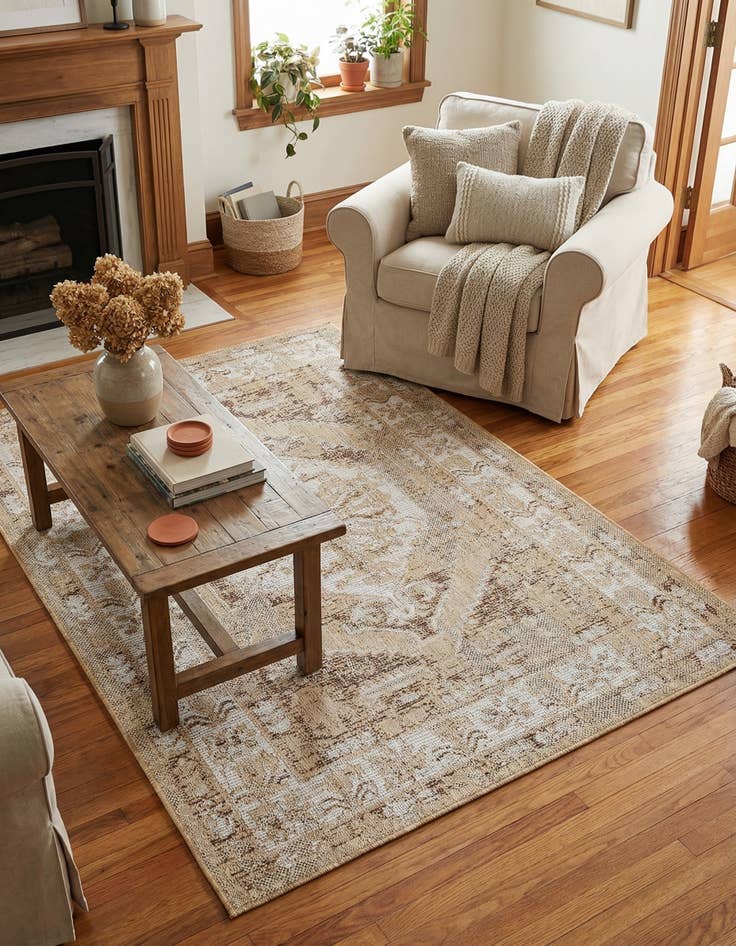 Detail image of 3' x 5' 3  Washable Traditional Indoor / Outdoor Rug