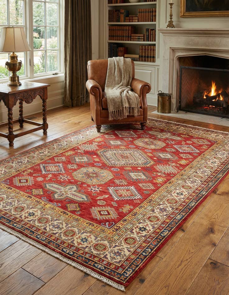 Detail image of 5' 4 x 8' 2 Kazak Wool Rug