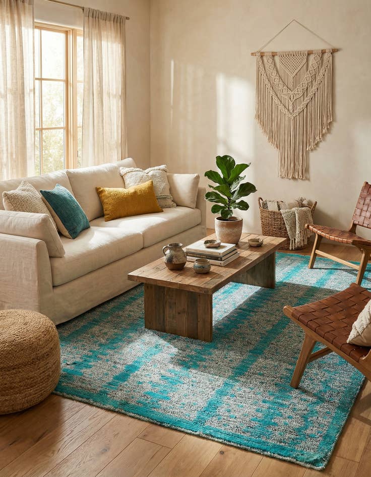 Detail image of 5' 2 x 7' 10  Hand Knotted Darya Wool Rug