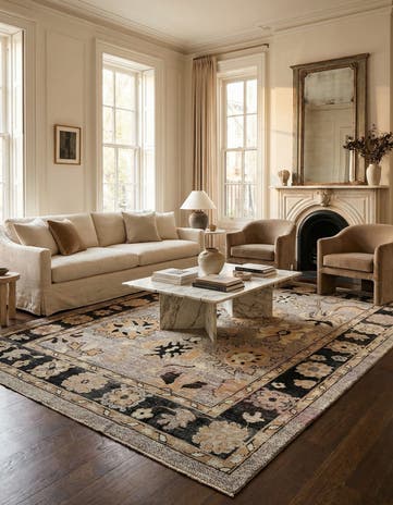 9' 10 x 14' Hand Knotted Oushak Wool Rug
