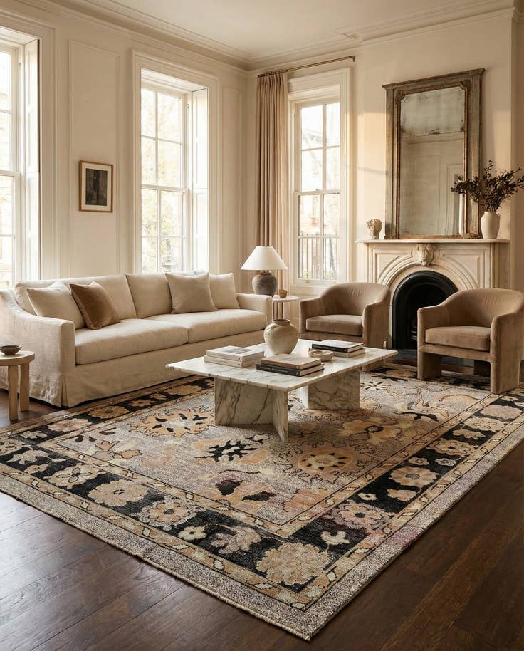 Detail image of 9' 10 x 14' Hand Knotted Oushak Wool Rug