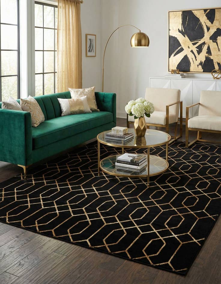 Detail image of 9' x 12'  Marilyn Monroe™ Glam Trellis Rug