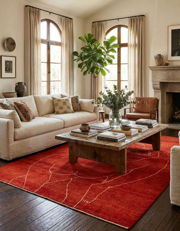 Detail image of 6' 8 x 10' 2  Hand Knotted Moroccan Wool Rug