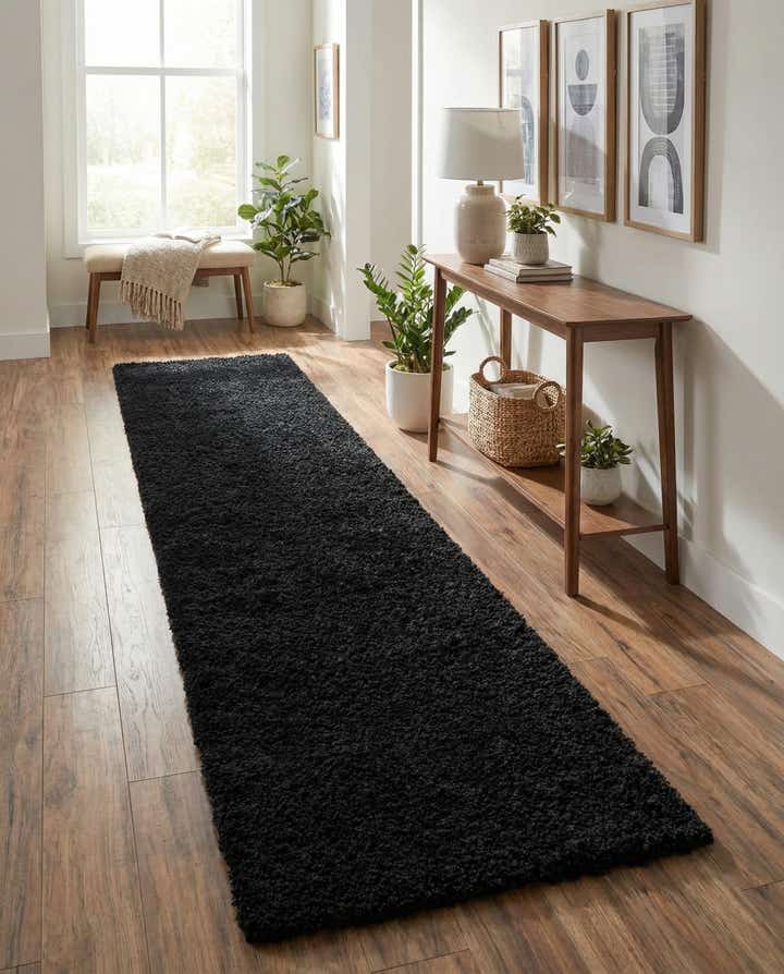 2' 7 x 16' 5 Solid Shag Runner Rug