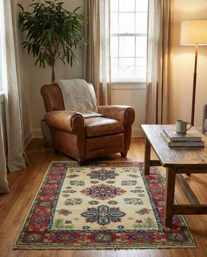 2' 7 x 4' Hand Knotted Kazak Rug