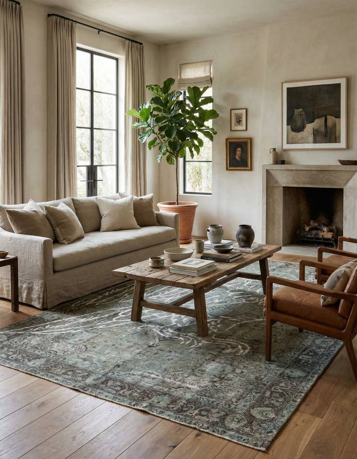 Detail image of  8' 1 x 11'  Hand Knotted Ultra Vintage Persian Wool Rug